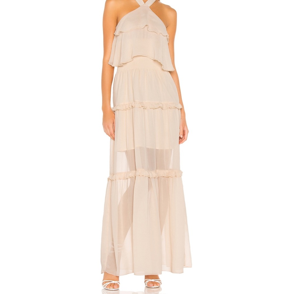 Cream tiered maxi dress. Never worn!